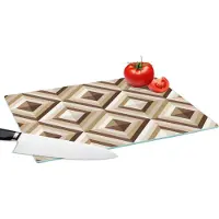 KitchenYeah Glazen Snijplank - 39x28 - Retro - Ster - Design - Snijplanken Glas