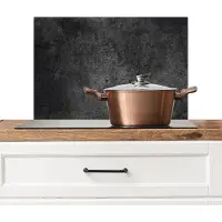 KitchenYeah Spatscherm keuken - Beton print - Vintage - Spatwand - Zwart - 60x40 cm - Spatwand fornuis - Aluminium