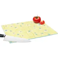 KitchenYeah Glazen Snijplank - 39x28 - Meiden - Kamille - Bloemen - Patronen - Girl - Kindje - Kinderen - Snijplanken Glas