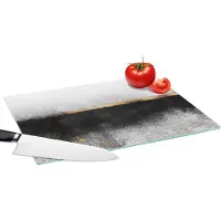 KitchenYeah Glazen Snijplank - 39x28 - Goud - Abstract - Luxe - Snijplanken Glas
