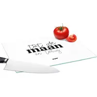 KitchenYeah Glazen Snijplank - 28x20 - Quotes - Tot de maan en terug - Spreuken - Snijplanken Glas