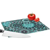 KitchenYeah Glazen Snijplank - 28x20 - Mandala - Bloemen - Design - Snijplanken Glas
