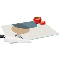 KitchenYeah Glazen Snijplank - 39x28 - Wolken - Retro - Meisje - Snijplanken Glas