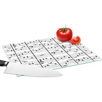 KitchenYeah Glazen Snijplank - 28x20 - Patroon - Vogel - Muziek - Snijplanken Glas