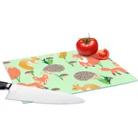 KitchenYeah Glazen Snijplank - 28x20 - Dieren - Patronen - Egel - Snijplanken Glas