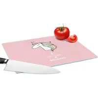 KitchenYeah Glazen Snijplank - 28x20 - Unicorn - Quotes - Roze - I was born a unicorn - Meisjes - Kind - Snijplanken Glas