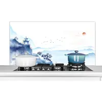 KitchenYeah Spatscherm keuken 120x60 cm - Kookplaat achterwand Schilderij - Olieverf - Natuur - Muurbeschermer - Spatwand fornuis - Hoogwaardig aluminium