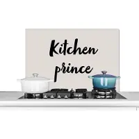 KitchenYeah Spatscherm keuken 90x60 cm - Kookplaat achterwand Quotes - Chef - Spreuken - Kitchen prince - Koken - Muurbeschermer - Spatwand fornuis - Hoogwaardig aluminium