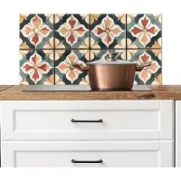 KitchenYeah Spatscherm keuken 90x45 cm - Kookplaat achterwand Decoratie - Tegels - Spaans - Vintage - Muurbeschermer - Spatwand fornuis - Hoogwaardig aluminium