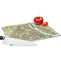 KitchenYeah Glazen Snijplank - 28x20 - Kaart - Maastricht - Vintage - Snijplanken Glas