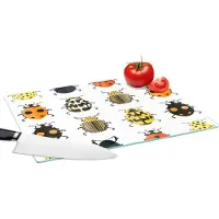 KitchenYeah Glazen Snijplank - 39x28 - Kever - Insecten - Design - Snijplanken Glas