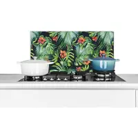KitchenYeah Spatscherm - Monstera - Patronen - Tropical - Bloemen - Jungle - Muurbeschermer - 70x30 cm - Achterwand keuken