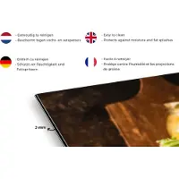 KitchenYeah Spatscherm keuken 100x50 cm - Kookplaat achterwand Rustiek - Stilleven - Pan - Groente - Muurbeschermer - Spatwand fornuis - Hoogwaardig aluminium