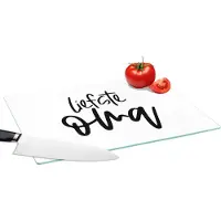 KitchenYeah Glazen Snijplank - 39x28 - Spreuken - Quotes - Liefste oma - Grootmoeder - Snijplanken Glas