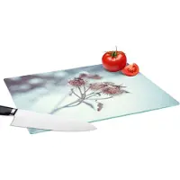 KitchenYeah Glazen Snijplank - 39x28 - Planten - Winter - Sneeuw - Natuur - Snijplanken Glas