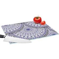KitchenYeah Glazen Snijplank - 39x28 - Design - Delfts Blauw - Patronen - Snijplanken Glas