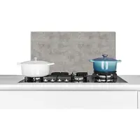 KitchenYeah Spatscherm keuken 60x30 cm - Kookplaat achterwand Beton - Oud - Grijs - Patronen - Muurbeschermer - Spatwand fornuis - Hoogwaardig aluminium