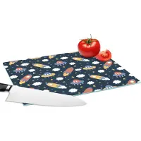 KitchenYeah Glazen Snijplank - 28x20 - Design - Ruimte - Sterren - Snijplanken Glas