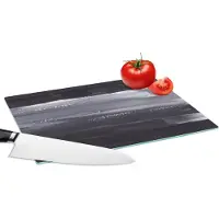 KitchenYeah Glazen Snijplank - 28x20 - Verf - Abstract - Zwart - Snijplanken Glas