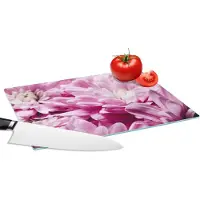 KitchenYeah Glazen Snijplank - 28x20 - Bloemen - Roze - Natuur - Snijplanken Glas