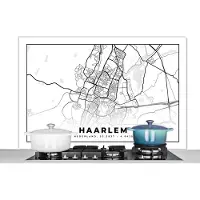 KitchenYeah Spatscherm keuken 120x80 cm - Kookplaat achterwand Kaart - Nederland - Haarlem - Muurbeschermer - Spatwand fornuis - Hoogwaardig aluminium