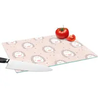 KitchenYeah Glazen Snijplank - 39x28 - Egel - Pastel - Kinderen - Snijplanken Glas