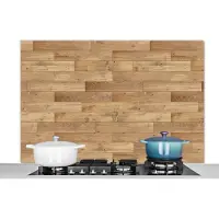 KitchenYeah Spatscherm keuken 120x80 cm - Kookplaat achterwand Patroon - Parket - Patronen - Muurbeschermer - Spatwand fornuis - Hoogwaardig aluminium