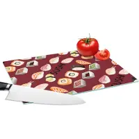 KitchenYeah Glazen Snijplank - 28x20 - Patroon - Sushi - Japan - Quotes - Snijplanken Glas