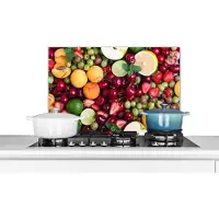 KitchenYeah Spatscherm keuken 60x40 cm - Kookplaat achterwand Fruit - Kleuren - Zomer - Muurbeschermer - Spatwand fornuis - Hoogwaardig aluminium