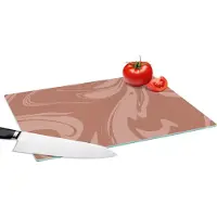 KitchenYeah Glazen Snijplank - 39x28 - Marmer - Chocolade - Lijn - Snijplanken Glas