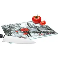 KitchenYeah Glazen Snijplank - 28x20 - Schilderij - Paraplu - Olieverf - Snijplanken Glas