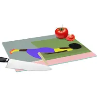 KitchenYeah Glazen Snijplank - 39x28 - Vrouw - Minimalisme - Design - Snijplanken Glas