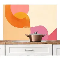 KitchenYeah Spatscherm keuken 120x80 cm - Kookplaat achterwand Vormen - Abstract - Kleurrijk - Muurbeschermer - Spatwand fornuis - Hoogwaardig aluminium