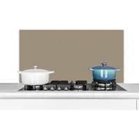 KitchenYeah - Spatscherm - Beige - Effen kleur - Interieur - Spatschermen - Aluminium - Kookplaat achterwand - 100x50 cm - Spatwand - Keuken accessoires