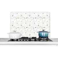 KitchenYeah Spatscherm keuken 80x55 cm - Kookplaat achterwand Patroon - Terazzo - Structuur - Muurbeschermer - Spatwand fornuis - Hoogwaardig aluminium