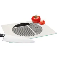 KitchenYeah Glazen Snijplank - 28x20 - Minimalisme - Cirkel - Design - Snijplanken Glas