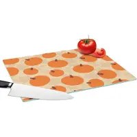 KitchenYeah Glazen Snijplank - 39x28 - Herfst - Pompoen - Bladeren - Design - Snijplanken Glas