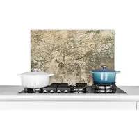 KitchenYeah Spatscherm keuken 60x40 cm - Kookplaat achterwand Retro - Beton print - Verweerd - Antiek - Muurbeschermer - Spatwand fornuis - Hoogwaardig aluminium