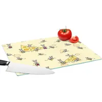 KitchenYeah Glazen Snijplank - 39x28 - Kaas - Dieren - Patronen - Muizen - Snijplanken Glas