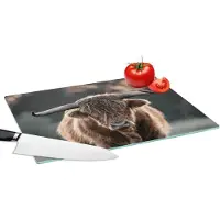 KitchenYeah Glazen Snijplank - 39x28 - Schotse hooglander - Koe - Natuur - Snijplanken Glas