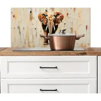 KitchenYeah Spatscherm keuken 90x45 cm - Kookplaat achterwand Olifant - Slurf - Mozaïek - Abstract - Muurbeschermer - Spatwand fornuis - Hoogwaardig aluminium