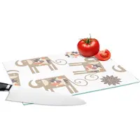KitchenYeah Glazen Snijplank - 28x20 - Bloemen - Olifant - Patroon - Snijplanken Glas