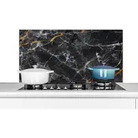 KitchenYeah Spatscherm keuken 100x50 cm - Kookplaat achterwand Marmer - Kalk - Patronen - Muurbeschermer - Spatwand fornuis - Hoogwaardig aluminium