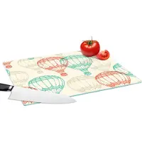 KitchenYeah Glazen Snijplank - 39x28 - Vintage - Luchtballon - Kind - Design - Snijplanken Glas