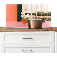 KitchenYeah Spatscherm keuken 80x40 cm - Kookplaat achterwand Bloemen - Koffie - Raam - Muurbeschermer - Spatwand fornuis - Hoogwaardig aluminium