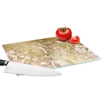 KitchenYeah Glazen Snijplank - 28x20 - Jungle - Goud - Kinderen - Planten - Dieren - Snijplanken Glas