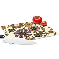 KitchenYeah Glazen Snijplank - 28x20 - Bloemen - Bohemian - Vintage - Cartoon - Snijplanken Glas
