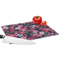 KitchenYeah Glazen Snijplank - 28x20 - Bloemen - Flora - Roze - Bloesem - Patronen - Snijplanken Glas