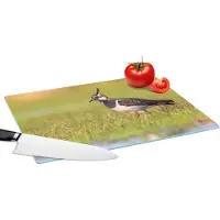KitchenYeah Glazen Snijplank - 39x28 - Vogel - Gras - Natuur - Dieren - Kievit - Snijplanken Glas