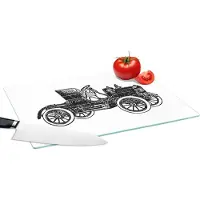 KitchenYeah Glazen Snijplank - 39x28 - Oud voertuig - Snijplanken Glas